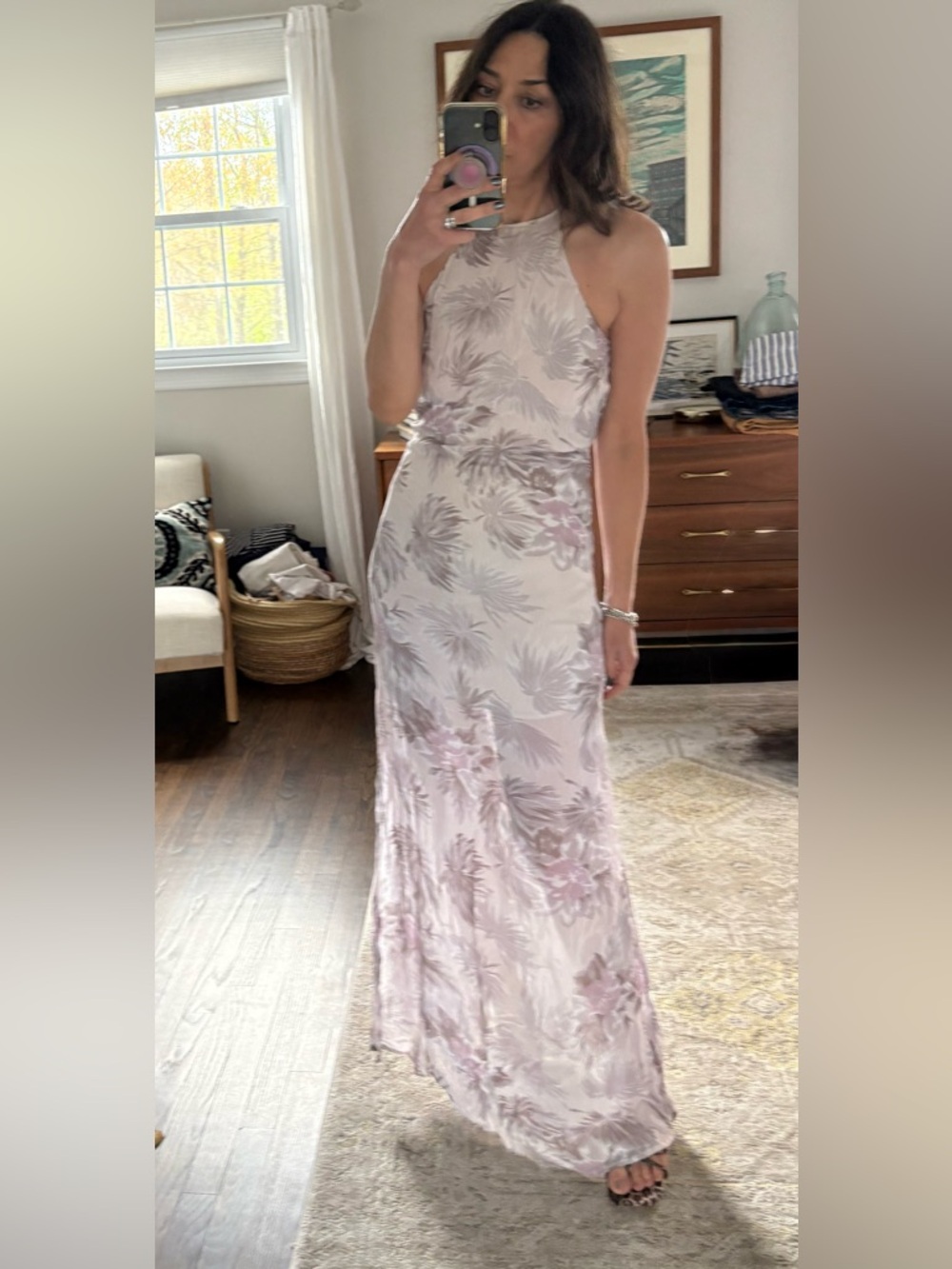 NWT Chan Luu Georgette Floral Maxi Dress